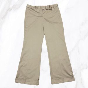 J.Crew Women's City Fit Flare Leg Cuffed Hem Low Rise‎ Khaki Pants, Size 10